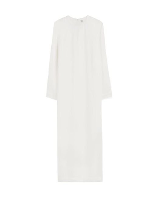 Totême White Totême Satin Regular Fit Midi Dress