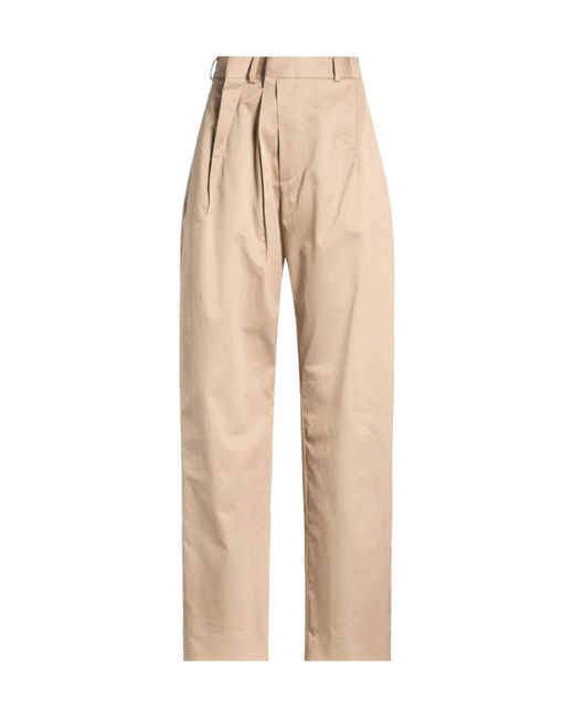 MM6 by Maison Margiela Natural Solid Color Loose Suit Pants