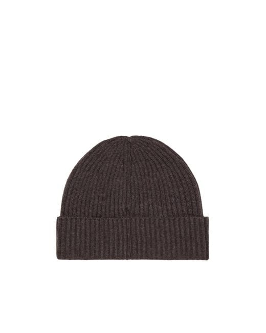 Brunello Cucinelli Brown Ribbed Knit Hat for men