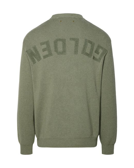 Golden Goose Deluxe Brand Green Logo Detailed Knitted Jumper for men