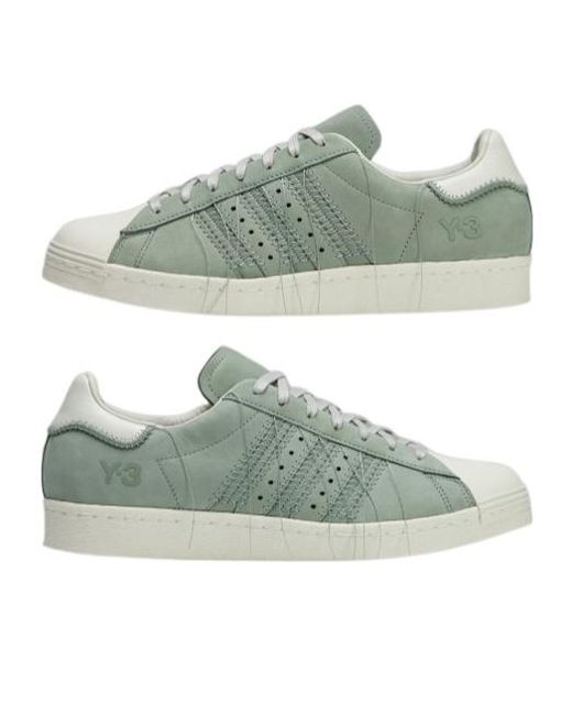 Y-3 Green Superstar Stitch-Embellished Sneakers for men