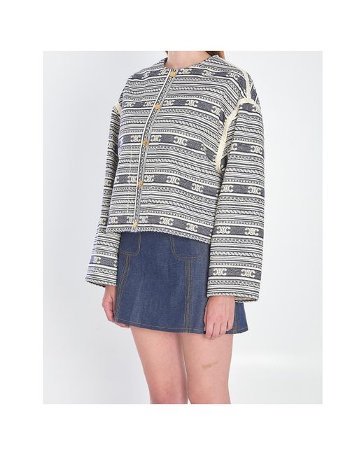 Céline Blue Baja Cardigan Jacket
