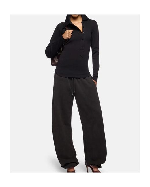 The Attico Black The Long-Sleeved Ribbed Top