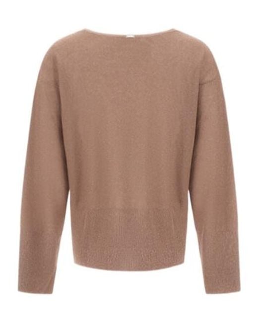 Herno Brown Sequinned Knitted Jumper
