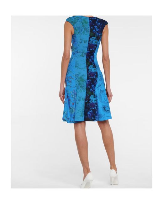 MARINE SERRE Blue Printed Regenerated Cotton Minidress