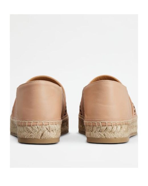 Tod's Brown Kate Leather Espadrilles