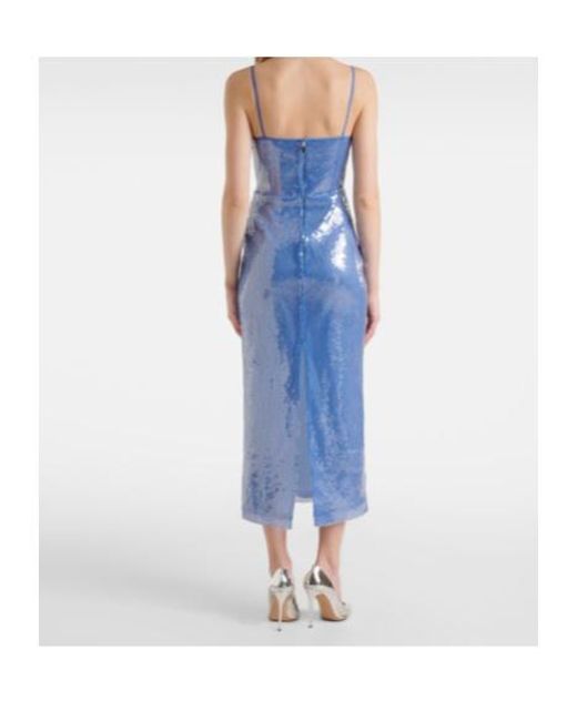 David Koma Blue Sequined Corset Dress