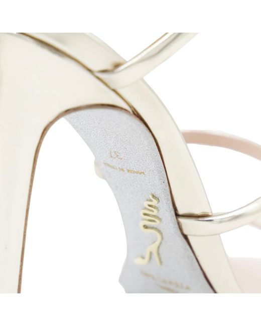 Rene Caovilla White Round Toe High Heel Sandals