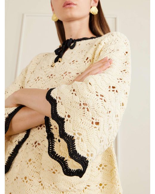 Zimmermann Natural Aster Crochet Tunic Top