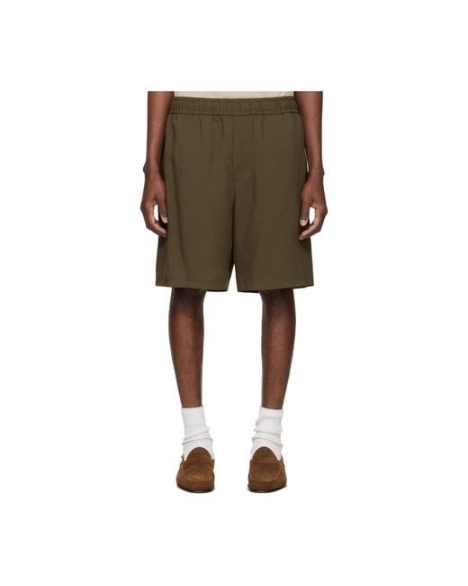 Wooyoungmi Green Twill Shorts for men