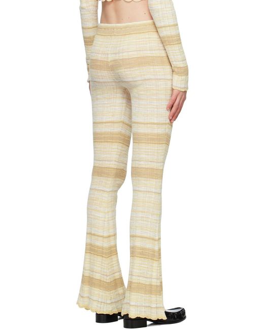 Acne Natural Striped Horn Casual Pants