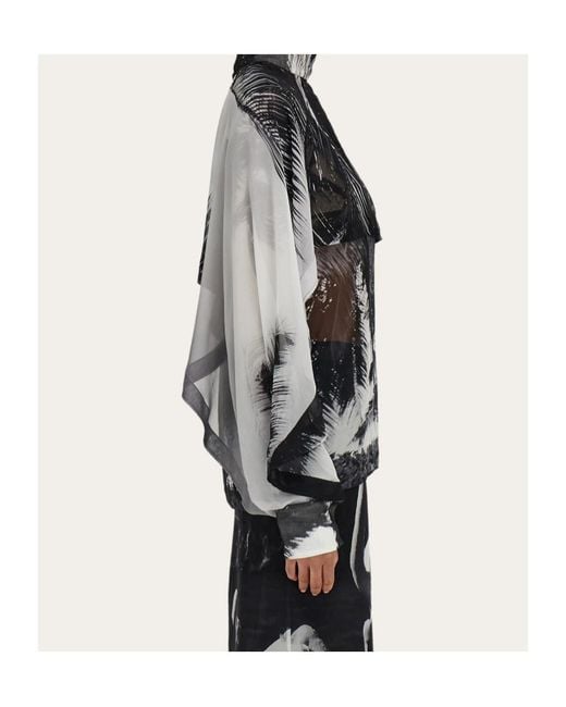 Ferragamo Black Ferragamo Trinidad Print Georgette Shirt