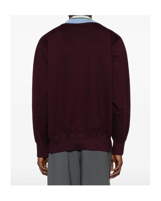 Kolor Purple V-Neck Graphic-Print Sweatshirt for men