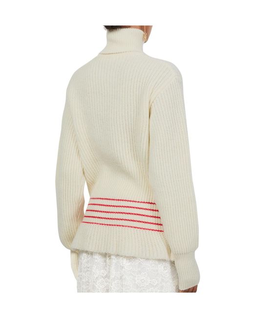 Chloé White High-Neck Long-Sleeved Sweater