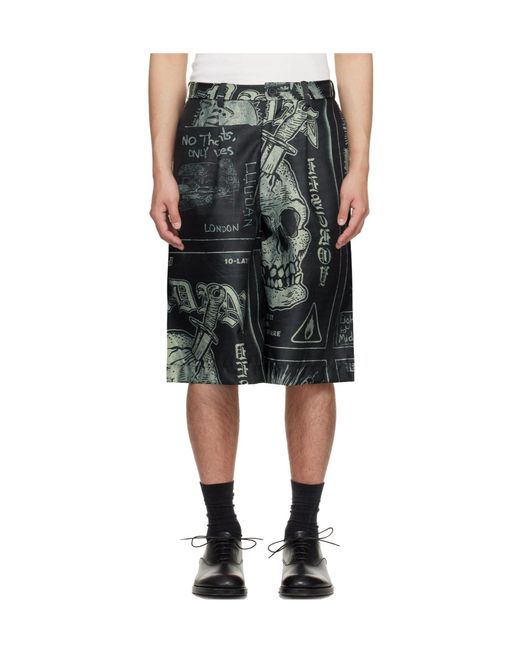 Lu'u Dan Black Wide Leg Shorts for men