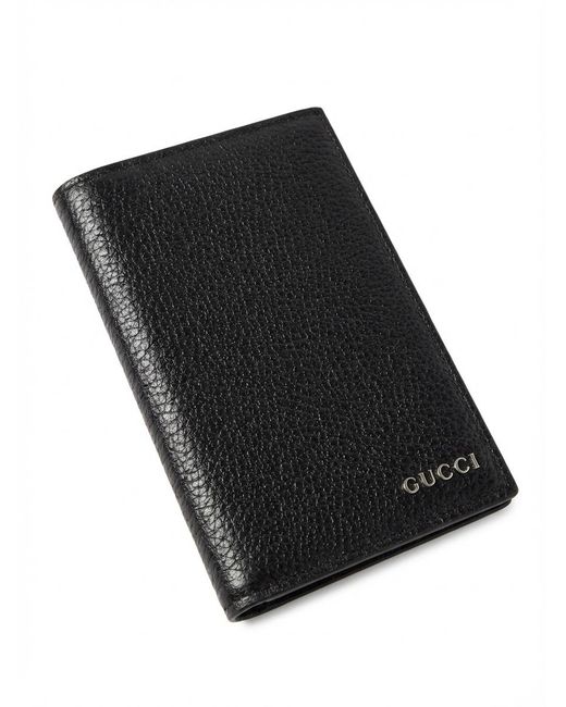 Gucci Black Logo Lettering Passport Case for men