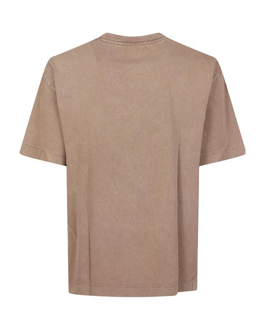 Off-White c/o Virgil Abloh Brown Logo Printed Crewneck T-Shirt for men
