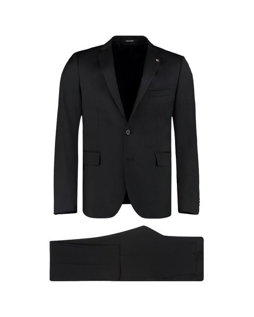 Tagliatore Black Two Piece Single-Breasted Suit for men