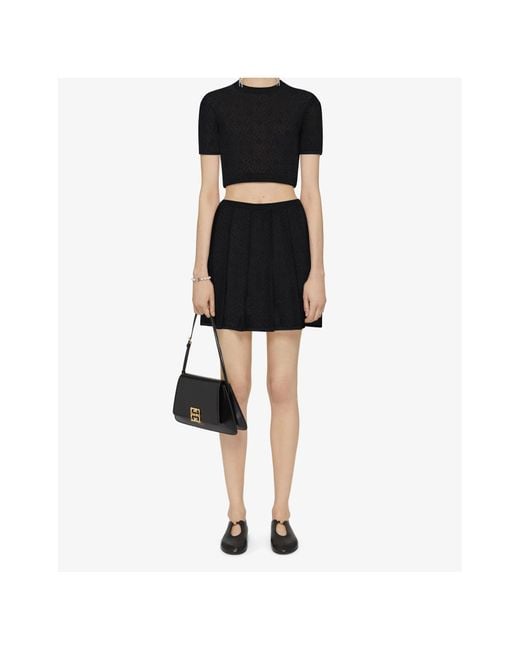 Givenchy Black Monogram 72 Jacquard Short-Sleeve Knit Top