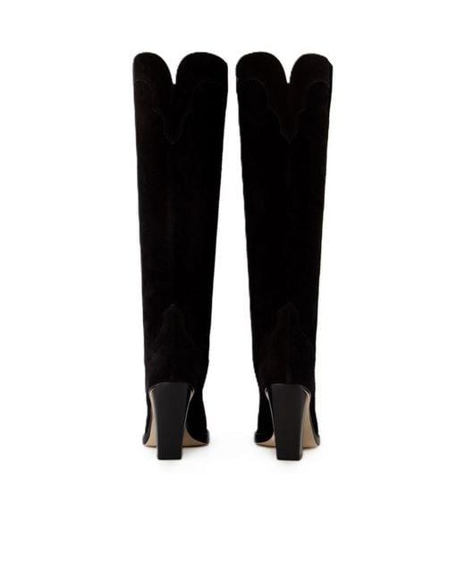 Paris Texas Black Pointed-Toe Leather Boots
