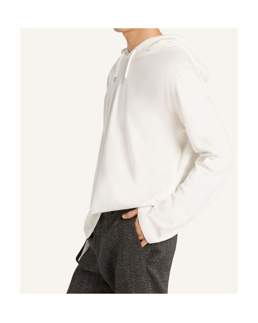 Courreges White Asymmetric Long-Sleeve Hoodie for men