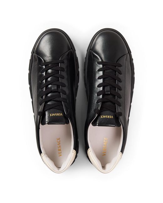 Versace Black Solid Color Low Sneaker for men
