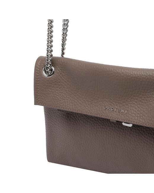 Orciani Brown Venus Small Chain Shoulder Bag