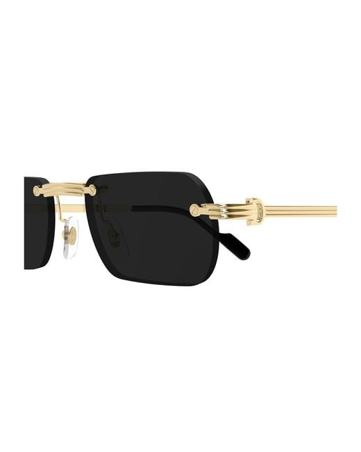 Cartier White Rectangular Rimless Sunglasses for men