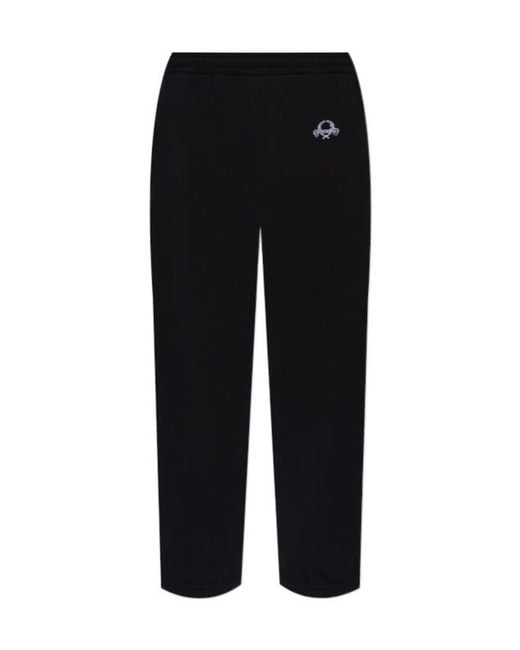 Moschino Black Logo Embroidered Sweatpants for men