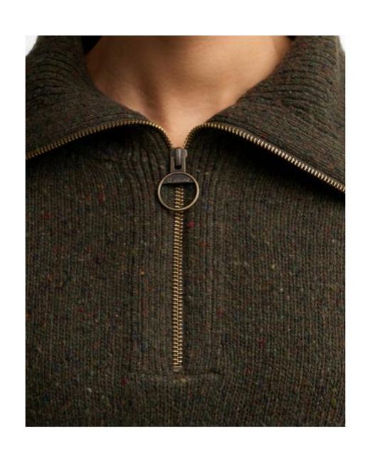 Barbour Green Lavensdale Quarter-Zip Jumper