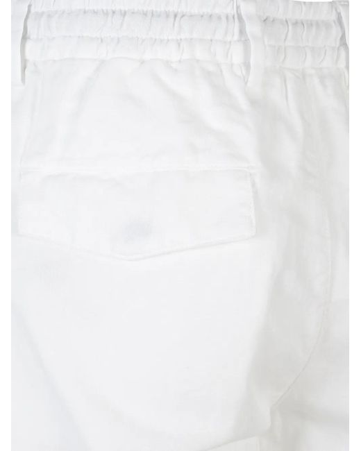 Eleventy White Drawstring Trousers for men