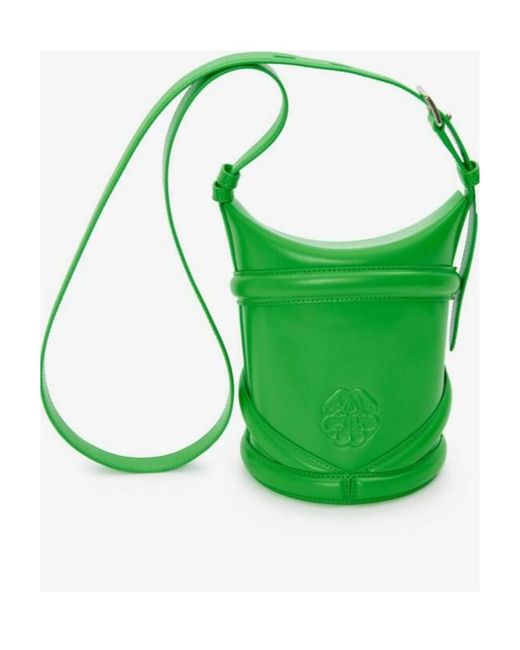 Alexander McQueen Green The Curve Bucket Shoulder Bag