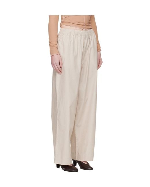Baserange Natural Striped Elasticated Trousers