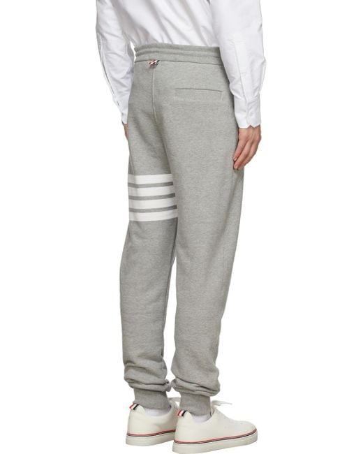 Thom Browne Gray 4-Bar Stripe Sweatpants for men