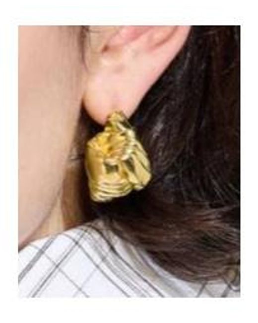 Bottega Veneta Metallic Medium Knot Earrings