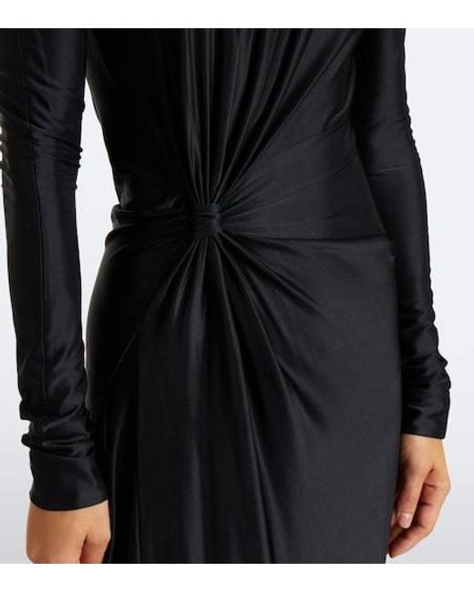 Victoria Beckham Black Florence Gathered Jersey Gown