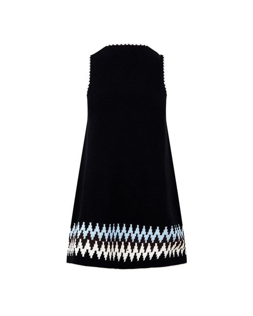 Jil Sander Black Intarsia Knit Mini Dress