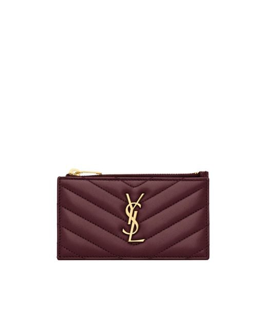 Saint Laurent Purple Logo Card Holder