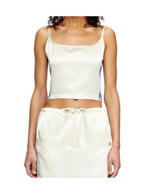 DIESEL White T-Ruth Knitted Satin Tank Top