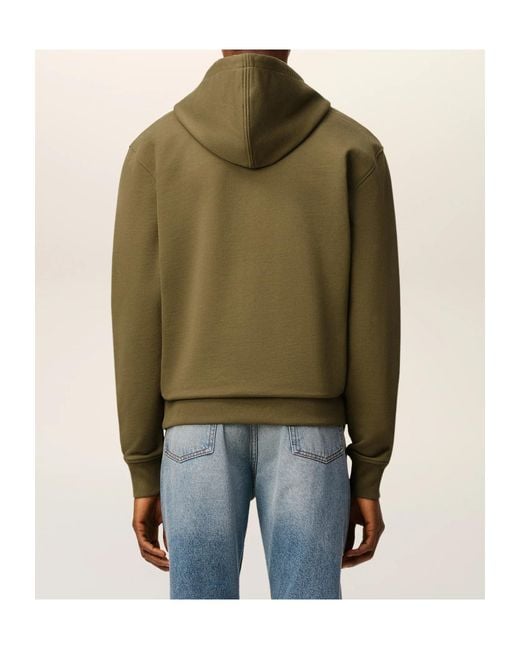 AMI Green Zip-Up Heart Logo Hoodie for men