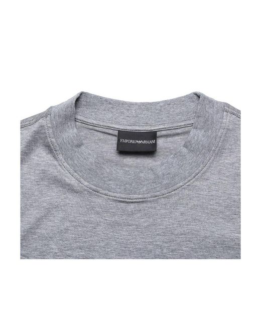 Emporio Armani Gray Logo-Print Crew-Neck T-Shirt for men