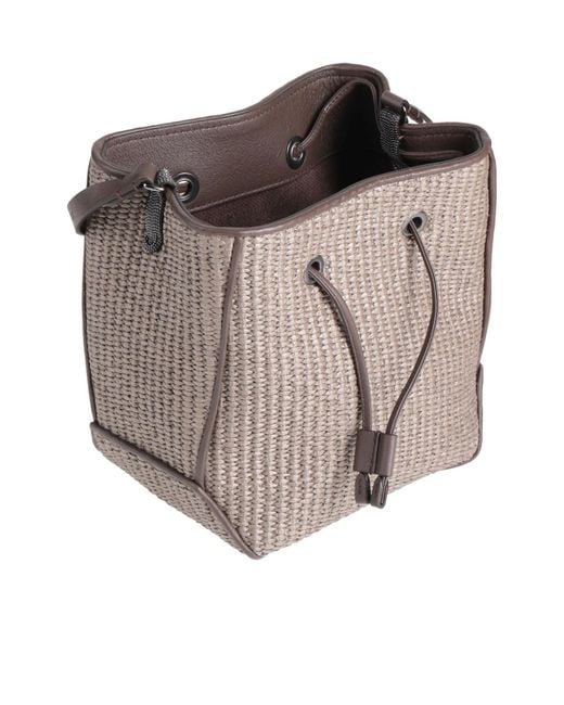 Brunello Cucinelli Green Twotone Mini Bucket Bag