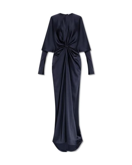 Stella McCartney Blue Cut Out Detailed Ruched Dress