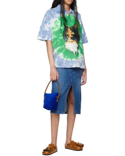 J.W. Anderson Blue Jw Anderson Logo Patch Twisted Midi Skirt