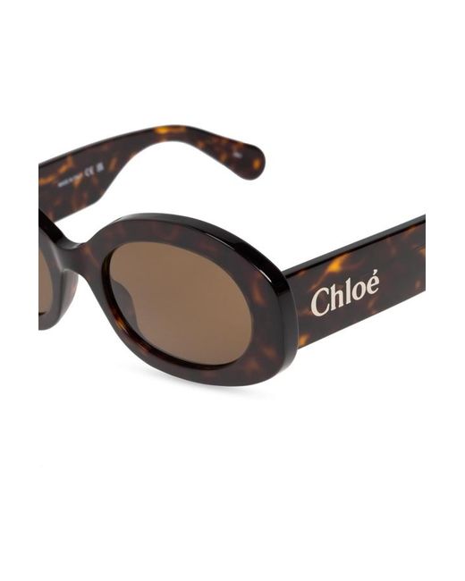 Chloé Multicolor Oval-Frame Recycled-Acetate Sunglasses