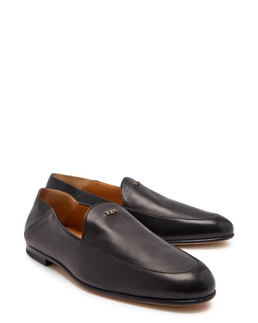 Tod's Black Cuoio 25M Leather Loafers