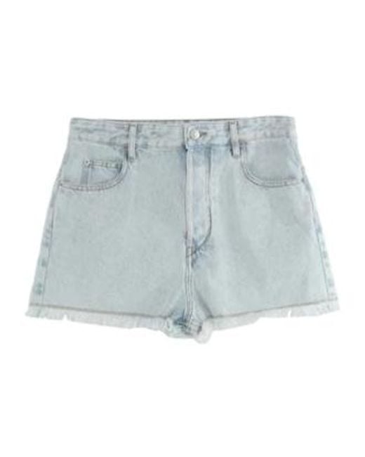 Isabel Marant Blue Wide-Leg Shorts With Frayed Raw Hem