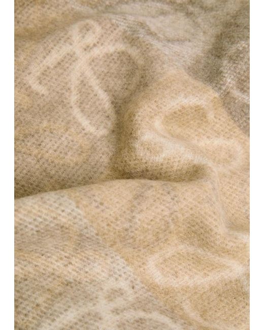 Loewe Natural Anagram-Intarsia Wool And Cashmere-Blend Scarf for men