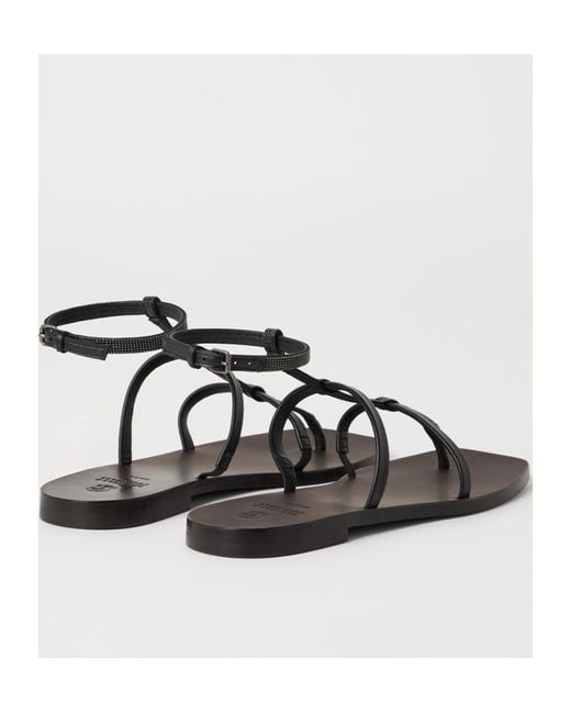 Brunello Cucinelli Brown Precious Strap Sandals