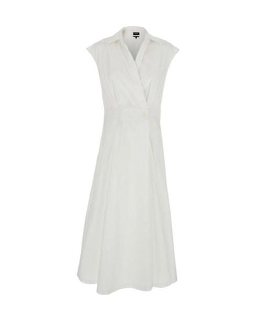 A.P.C. White Athena' Sleeveless V-Neck Dress
